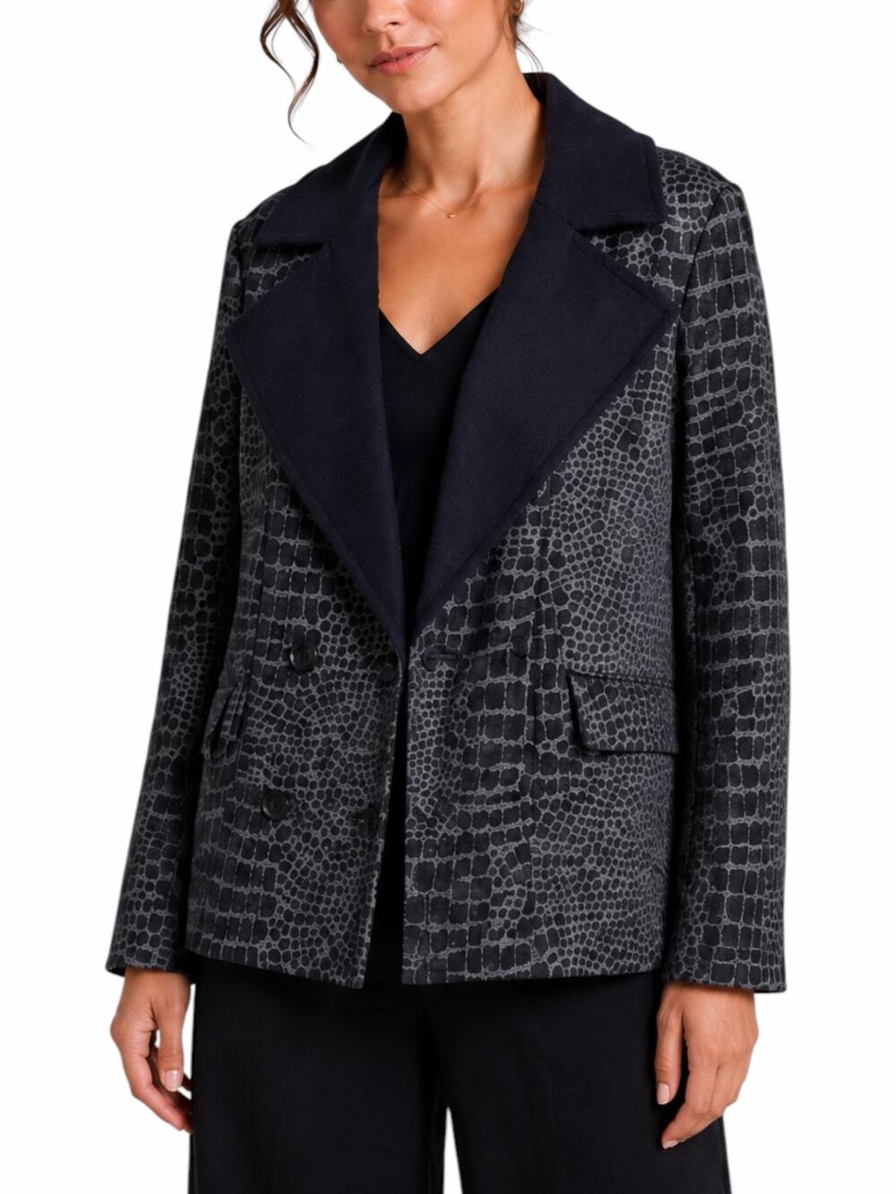 Patrizia Pepe Wool Cashmere Double Breasted Coat Gray Size 42/ S